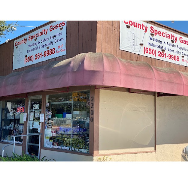County Specialty Gases storefront in Redwood City, TX